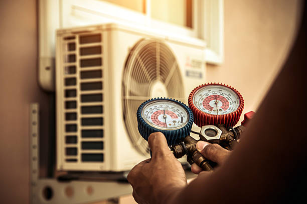 Professional Hvac technician working in Angelus Oaks, CA